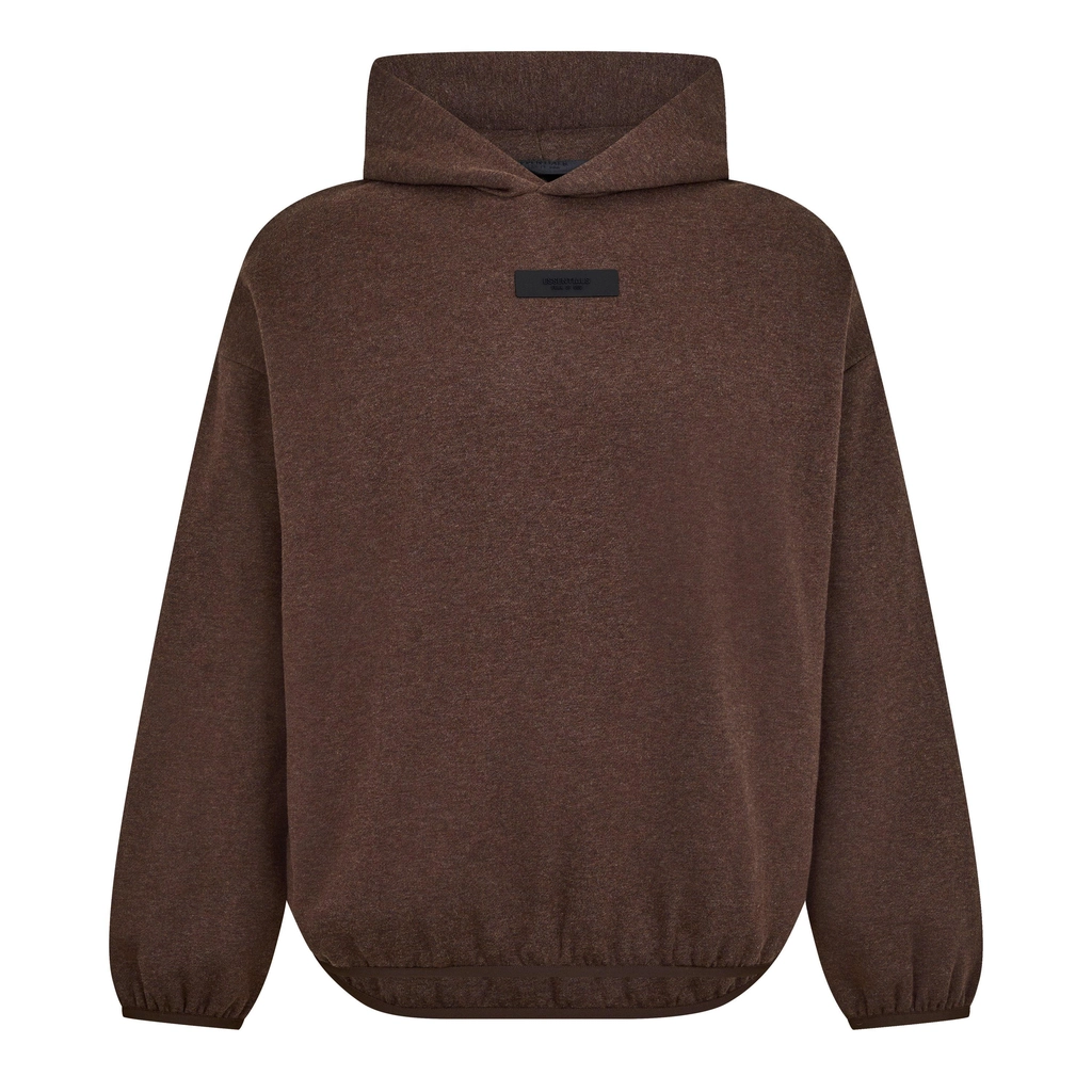 Fear of God Essentials Logo Tab Cotton Hoodie - Heather Wood